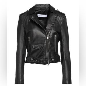 New Classic Leather Motorcycle Jacket Size M/L